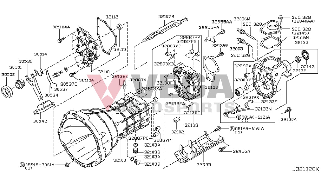 Gearbox Front Cover To Suit Nissan Fairlady 300Zx Z32 32110-30P01 And Transmission