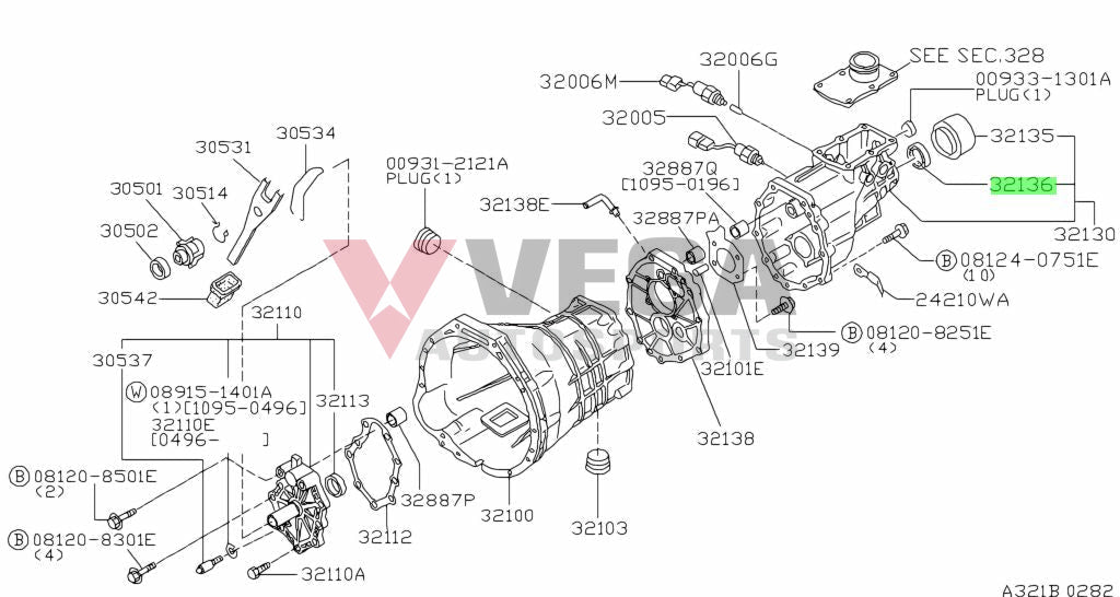 Gearbox Rear Main / Tail Shaft Oil Seal (5Spd M/T) To Suit Nissan 300Zx Z32 Skyline R33 Gts25-T &