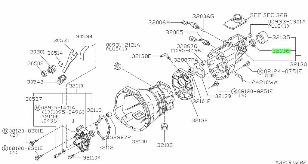 Gearbox Rear Main / Tail Shaft Oil Seal (5Spd M/T) To Suit Nissan 300Zx Z32 Skyline R33 Gts25-T &