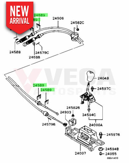 Gearshift Cable Clip to suit Mitsubishi Lancer Evolution 1 - 3 MB367526 - Gearbox and Transmission