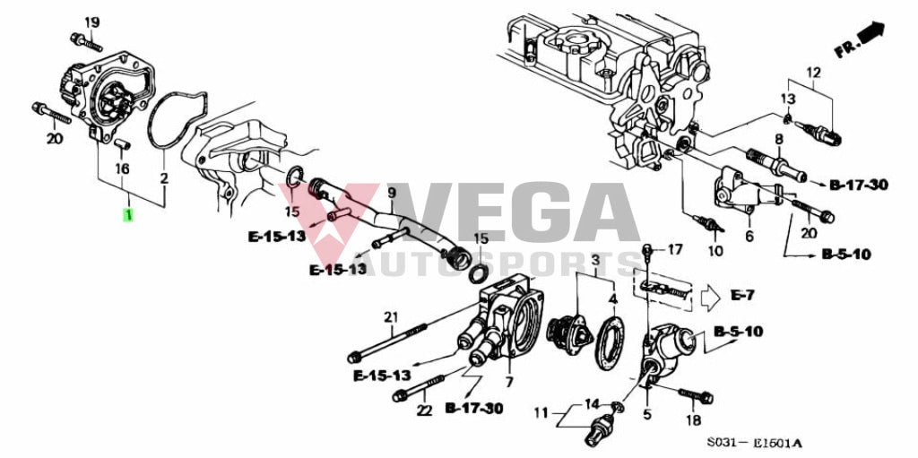 Genuine Honda Water Pump To Suit B-Series 19200-P72-013 Cooling