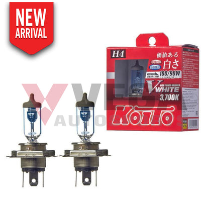 Genuine Koito H4 V-White Halogen 12V-60/55W 3700K Globe Set Electrical