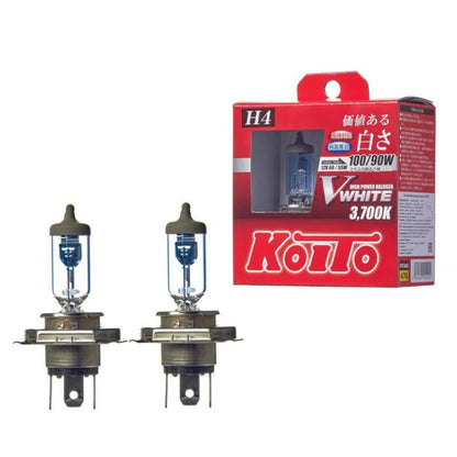 Genuine Koito H4 V-White Halogen 12V-60/55W 3700K Globe Set Electrical