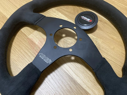 Genuine Mines Steering Wheel and Horn - Black Stitch - Vega Autosports