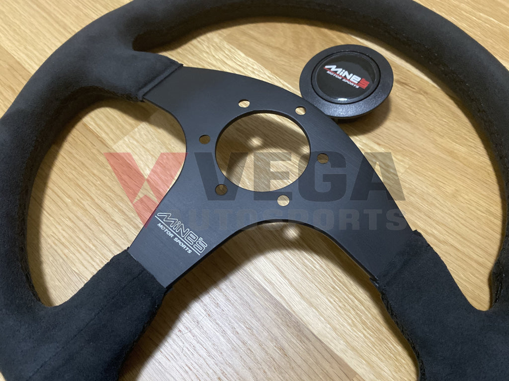 Genuine Mines Steering Wheel and Horn - Black Stitch - Vega Autosports