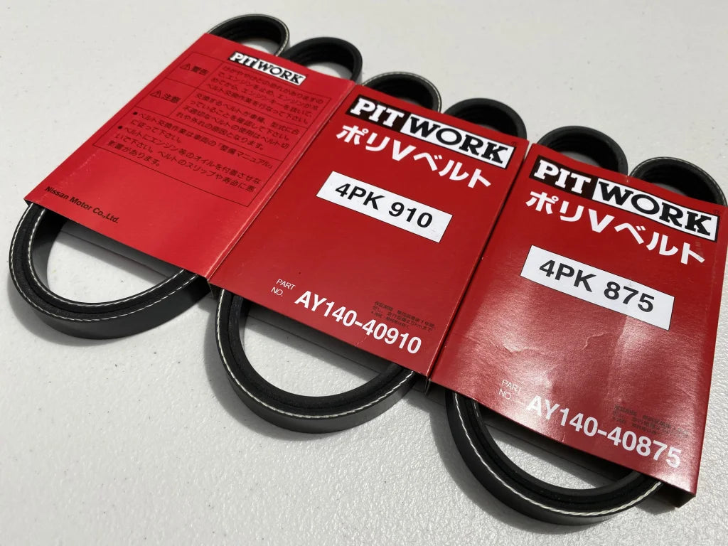 Genuine Nissan Ancillary Belt Set (3-Piece) to suit Nissan Skyline R33 GTR / R34 GTR - RB26DETT - Vega Autosports