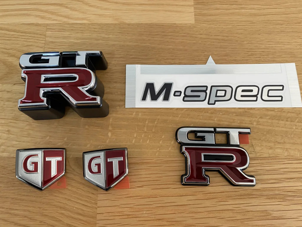 Genuine Nissan GTR OEM Emblem Set and "M-Spec" Decal to suit Nissan Skyline R34 GTR - Vega Autosports