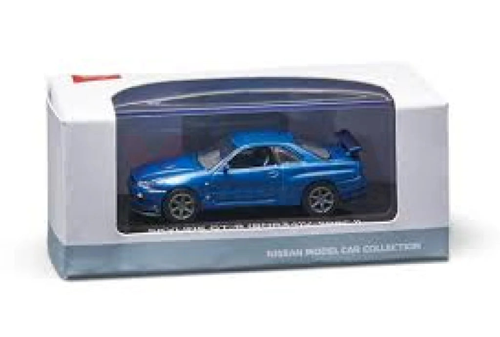 Genuine Nissan R34 GTR V-Spec 2 - Bayside Blue Model 1/64 Scale - Vega Autosports