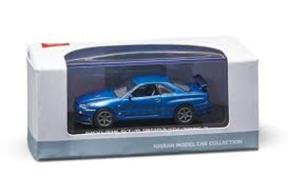 Genuine Nissan R34 GTR V-Spec 2 - Bayside Blue Model 1/64 Scale - Vega Autosports