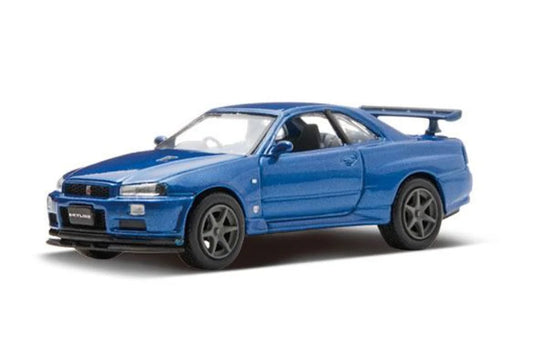 Genuine Nissan R34 GTR V-Spec 2 - Bayside Blue Model 1/64 Scale - Vega Autosports