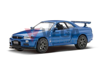 Genuine Nissan R34 GTR V-Spec 2 - Bayside Blue Model 1/64 Scale - Vega Autosports
