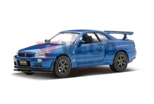 Genuine Nissan R34 GTR V-Spec 2 - Bayside Blue Model 1/64 Scale - Vega Autosports