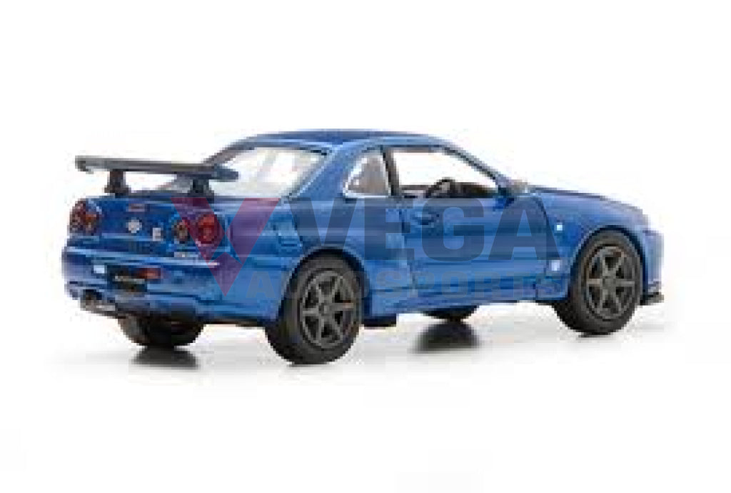 Genuine Nissan R34 GTR V-Spec 2 - Bayside Blue Model 1/64 Scale - Vega Autosports