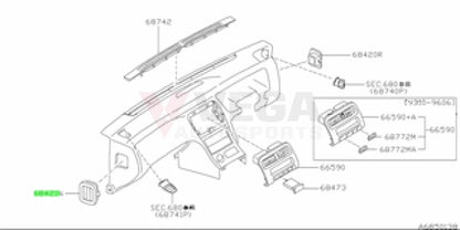 Genuine Nissan Side Grill Dash Vent LHS to suit Nissan Silvia S14 - Vega Autosports
