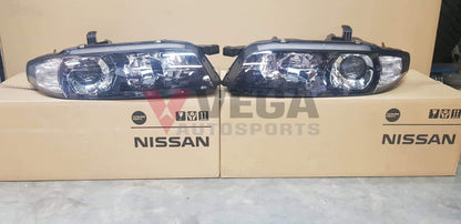 Genuine Xenon Headlight Housing Set to suit Nissan R33 GTR Series 3 - Pair **Discontinued** - Vega Autosports