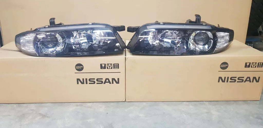 Genuine Xenon Headlight Housing Set to suit Nissan R33 GTR Series 3 - Pair **Discontinued** - Vega Autosports