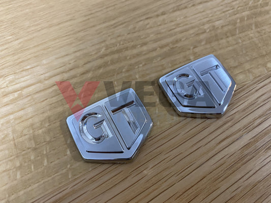 'GT' Chrome Fender Emblems to suit Nissan Skyline R32 GTS-t 63896-01U00 **Discontinued** - Vega Autosports
