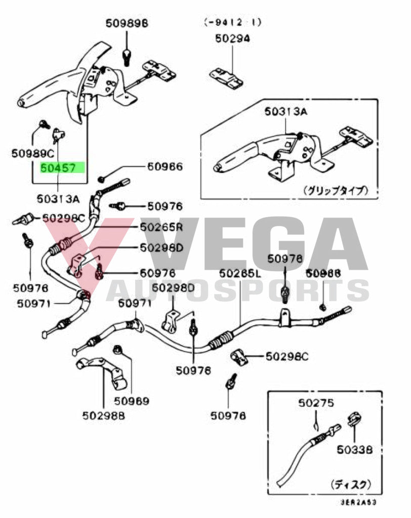 Hand Brake Switch To Suit Mitsubishi Lancer Evolution 1 - 6 Mb895092 Electrical