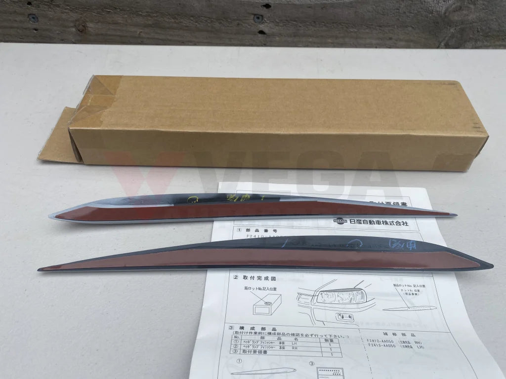 Head Light Eyeline Set Unpainted to suit Nissan Skyline R34 GTR / GTT / GT-V - Vega Autosports