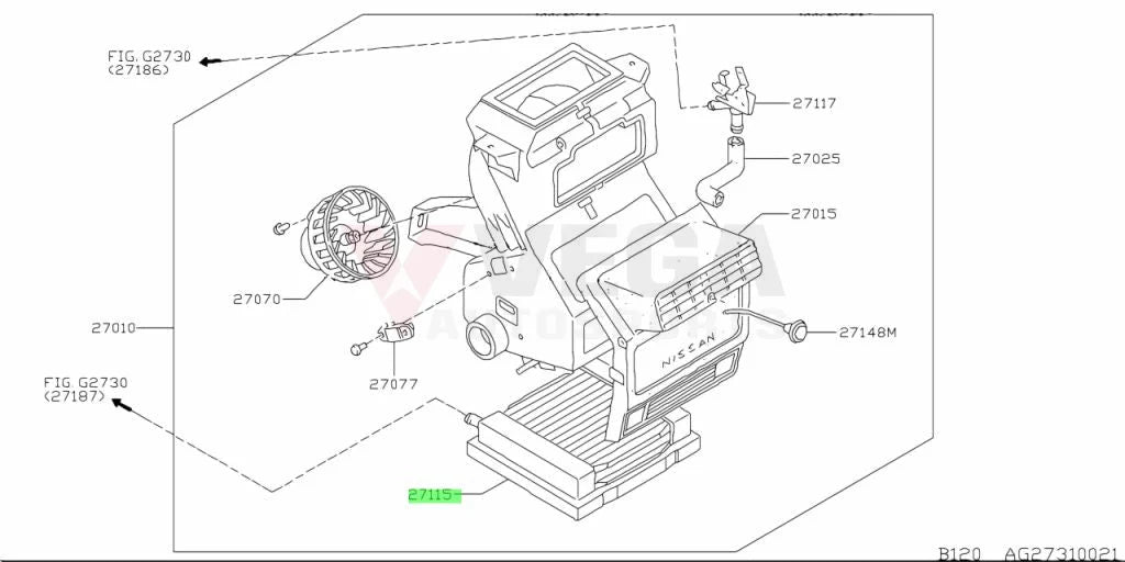 Heater Core Assembly to suit Nissan Datsun Sunny Truck B110 / B120 Ute 27013-H1001 - Cooling