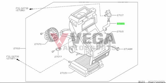 Heater Water Hose Core to Tap to suit Datsun 1200 Sunny 27022-H1000 Interior