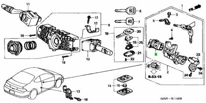 Ignition Switch to suit Honda Civic FD1 / FD2 35130-SAA-J51 - Vega Autosports