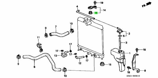 Upper Radiator Cushion to suit Honda Civic EK9, EP3, FD1 FD2 74173-SJ4-000 - Vega Autosports