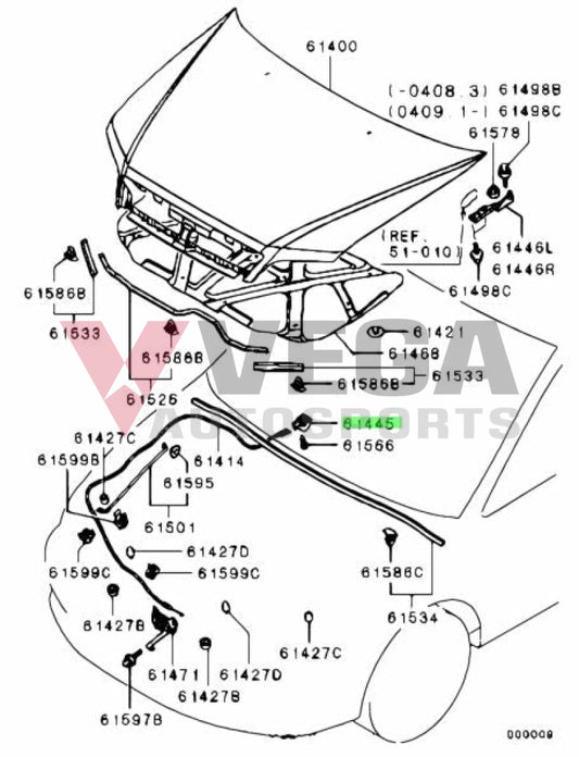 Hood Latch Interior Handle To Suit Mitsubishi Lancer Evolution 7 / 8 9 Mr627218