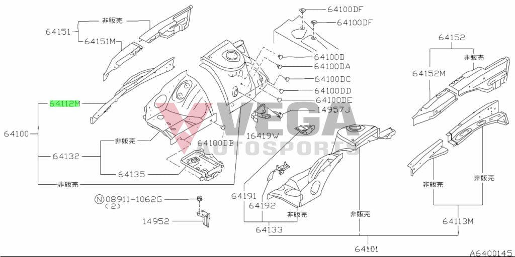 Hood Ledge (Inner) Upper Rhs To Suit Nissan Silvia S15 64110-70F00 Body Panels