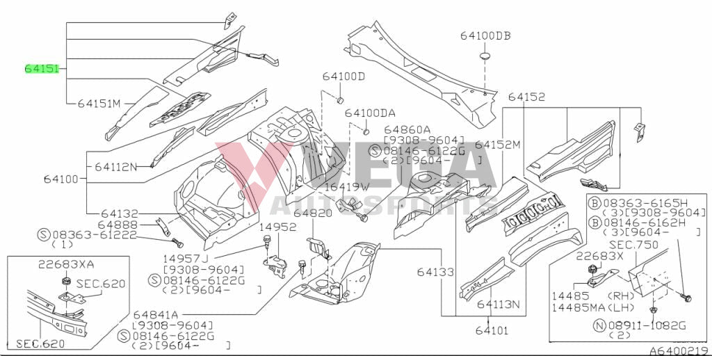 Hood Ledge Outer Upper Rhs To Suit Nissan Skyline R33 Gtr / Gts-T Gts 64180-24U00 *Discontinued