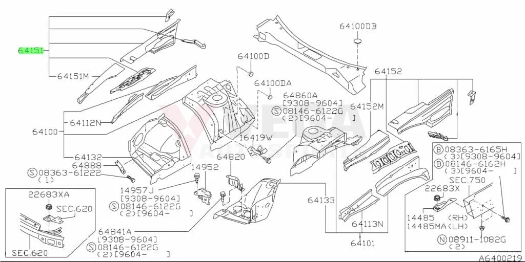Hood Ledge Outer Upper Rhs To Suit Nissan Skyline R33 Gtr / Gts-T Gts 64180-24U00 *Discontinued
