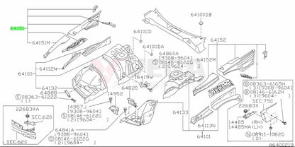 Hood Ledge Outer Upper Rhs To Suit Nissan Skyline R33 Gtr / Gts-T Gts 64180-24U00 *Discontinued
