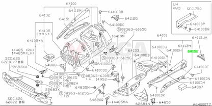 Hood Ridge Reinforcement Lhs To Suit Nissan Skyline R32 Gtr 64183-01U30 Body Panels