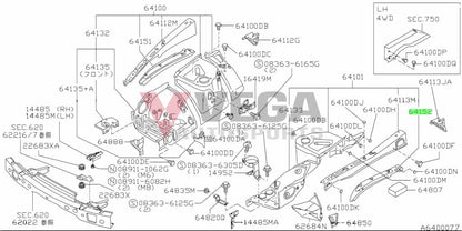 Hood Ridge Reinforcement Lhs To Suit Nissan Skyline R32 Gtr 64183-01U30 Body Panels