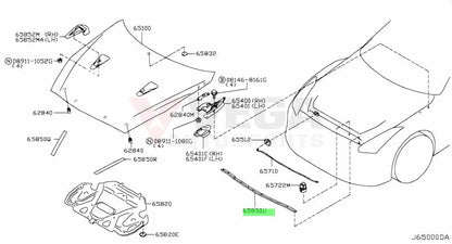 Hood Seal To Suit Nissan R35 Gtr 65820-62B0A Body Mouldings / Seals