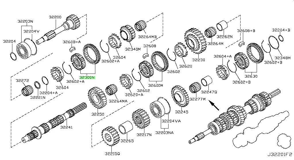 Hub & Sleeve Set (5Th / 6Th) To Suit Nissan 350Z 04-08 370Z + 09~ Onwards 32300-Cd76A Gearbox And