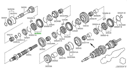 Hub & Sleeve Set (5Th / 6Th) To Suit Nissan 350Z 04-08 370Z + 09~ Onwards 32300-Cd76A Gearbox And