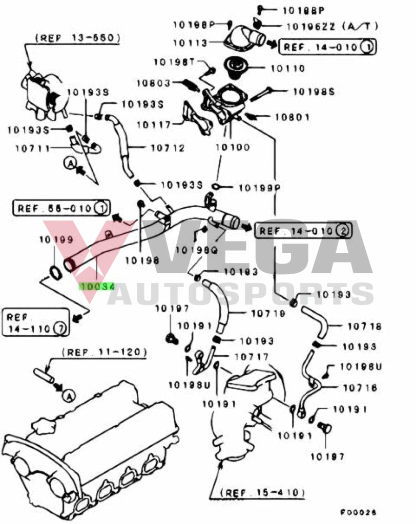 Inlet Water Pipe To Suit Mitsubishi Lancer Evolution 9 Ct9A 1310A259 Cooling