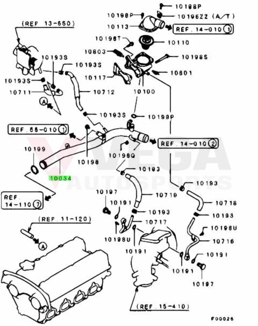 Inlet Water Pipe To Suit Mitsubishi Lancer Evolution 9 Ct9A 1310A259 Cooling