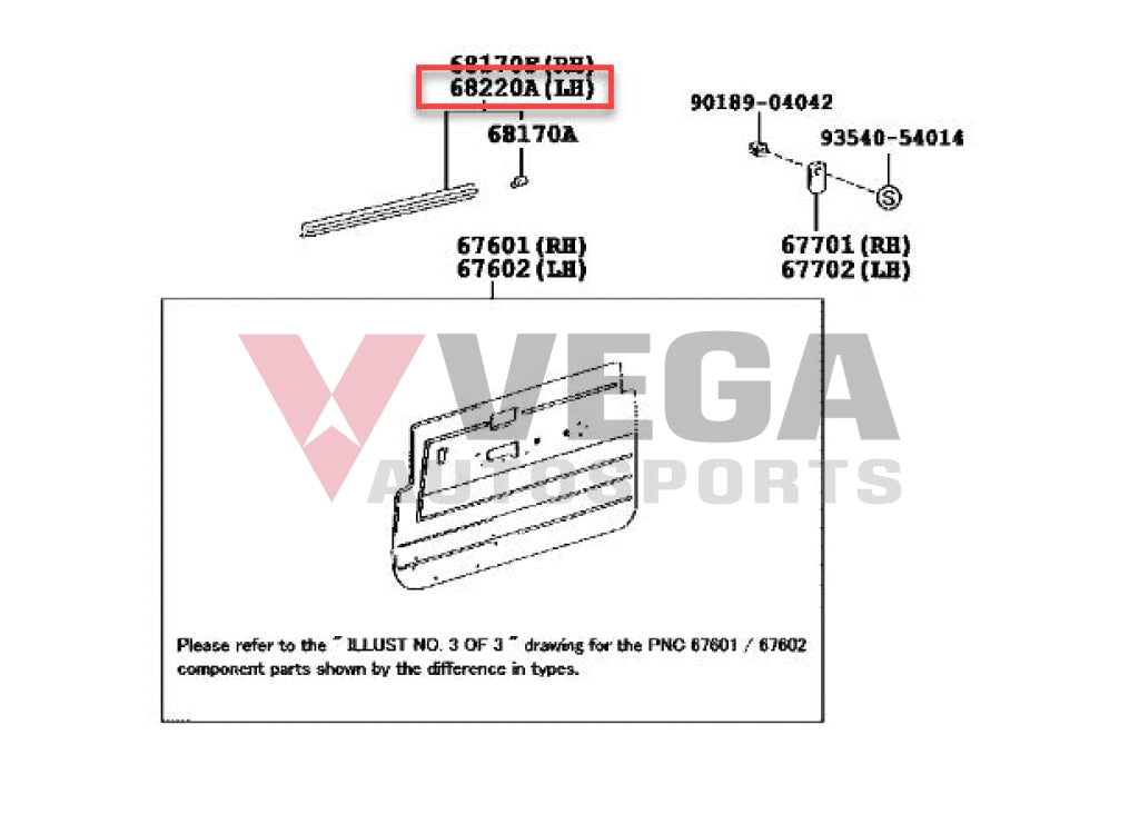 Inner Belt Mould (Left Front Door With 1/4 Vent Window) To Suit For Landcruiser 70 75 78 79