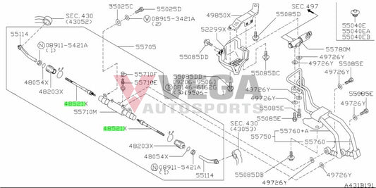 Inner Tie Rod / Steering Rack End (Rear Hicas) Set (Rhs & Lhs) To Suit Nissan 180Sx Rps13 300Zx Z32