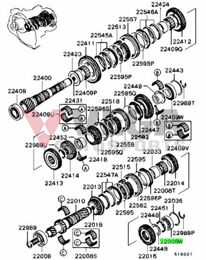 Input Shaft Bearing (2nd) to suit Mitsubishi Lancer Evolution 4-9 (5-Speed) MR980742 Gearbox and Transmission