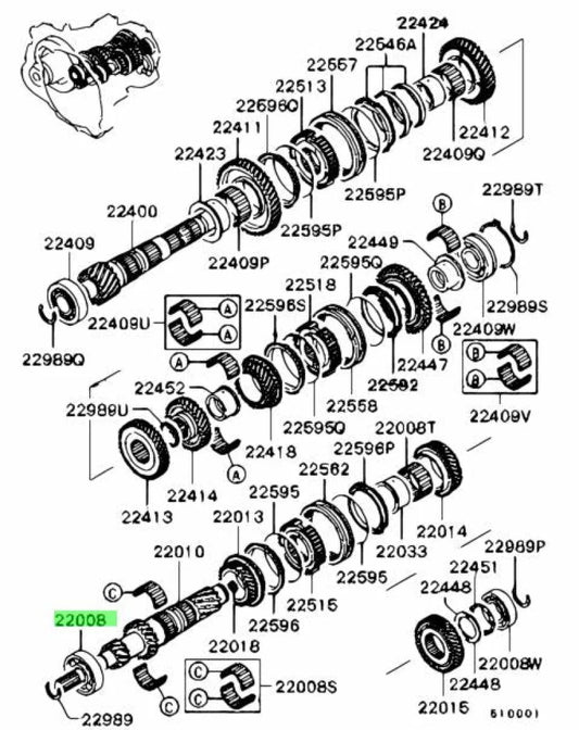 Input Shaft Bearing (Manual) to suit Mitsubishi Lancer Evolution 4 - 6 MD746715 Gearbox and Transmission