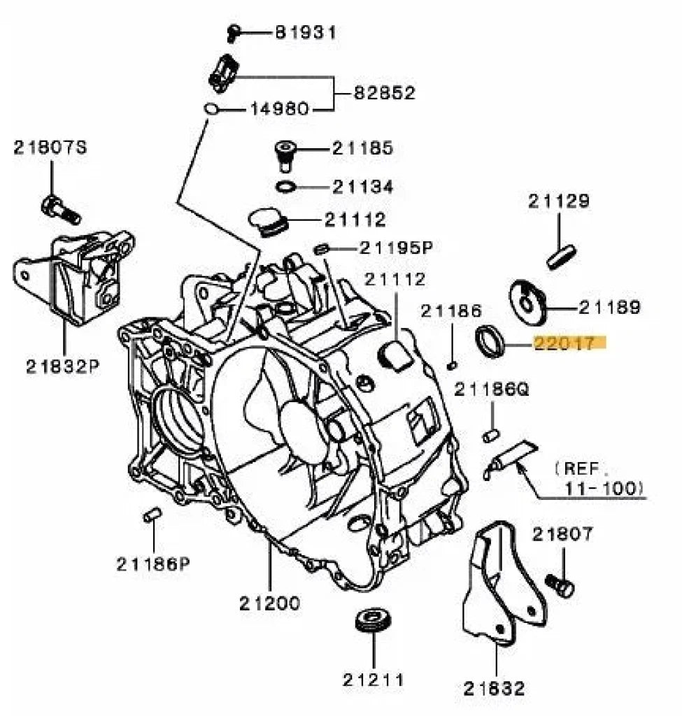 Input Shaft Oil Seal (6-Speed) To Suit Mitsubishi Lancer Evolution 8 / 9 Mn132381 Gearbox And