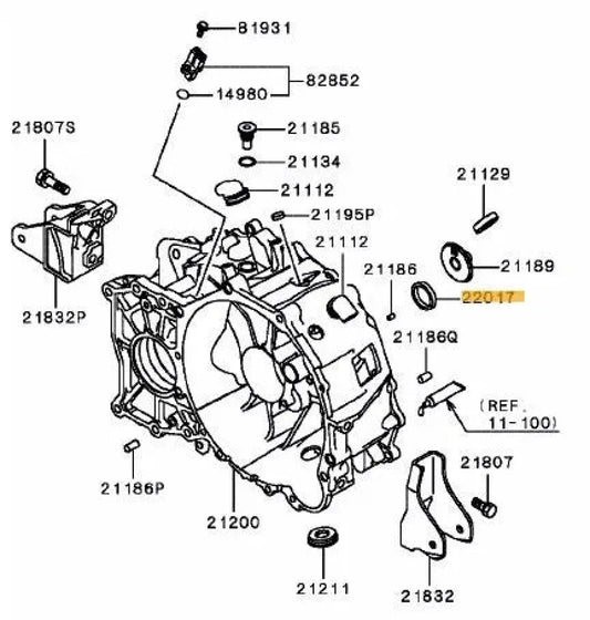 Input Shaft Oil Seal (6-Speed) To Suit Mitsubishi Lancer Evolution 8 / 9 Mn132381 Gearbox And