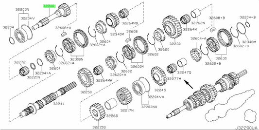 Input Shaft To Suit Nissan 350Z Z33 2007~Onwards 32200 - Cd50C Cd009/Cd00A Gearbox And Transmission