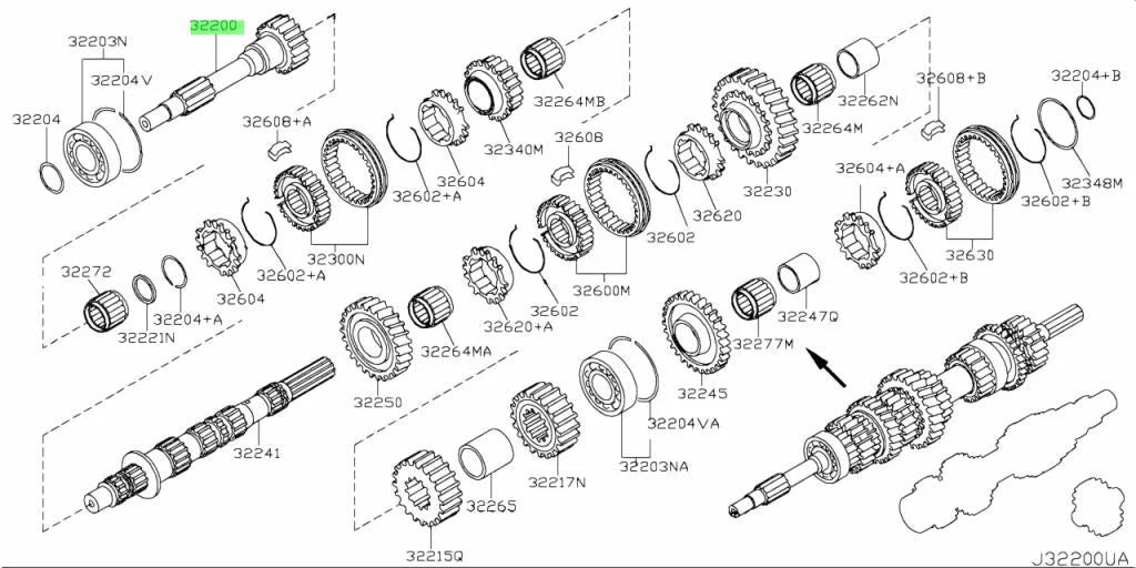 Input Shaft To Suit Nissan 370Z Z34 32200 - Cd80C 2014~Onwards Gearbox And Transmission