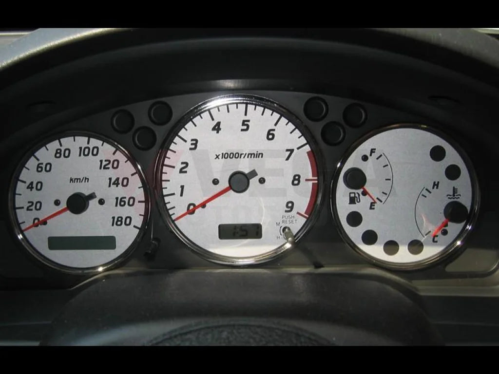 Instrument Cluster Panel (Black, Plated Rings) to suit Nissan Silvia S15 - Vega Autosports