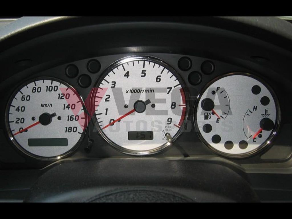 Instrument Cluster Panel (Black, Plated Rings) to suit Nissan Silvia S15 - Vega Autosports