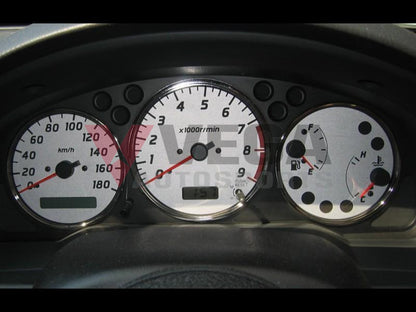 Instrument Cluster Panel (Black, Plated Rings) to suit Nissan Silvia S15 - Vega Autosports